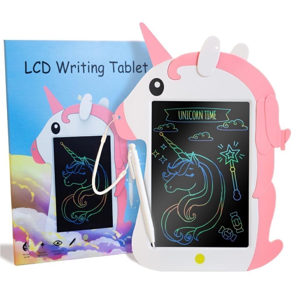 NEW Unicorn LCD Writing Tablet for Kids Reusable Drawing Pad Stylus Educational